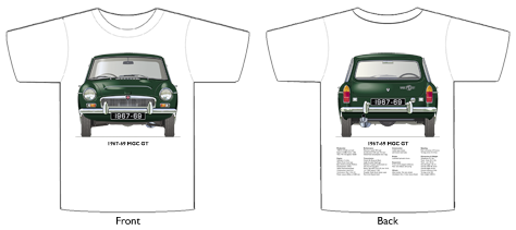 MGC GT (disc wheels) 1967-69 T-shirt Front & Back